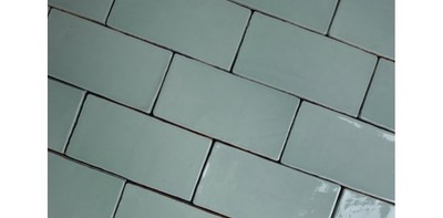 Handmade Victorian Style Wall Tile 75x150mm Duck Egg Blue Green