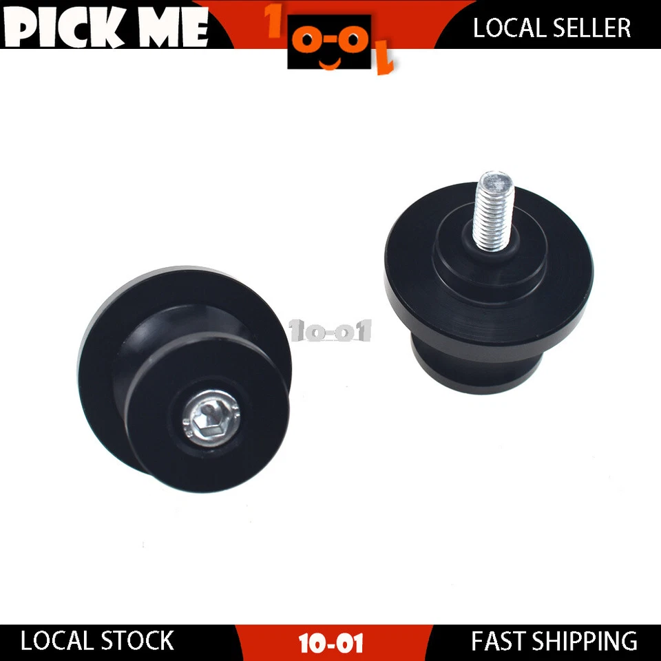 Carretes deslizantes basculantes negros M10 de 10 mm para Kawasaki ZX600 Ninja ZX-6R 2007-2008 Foto 2 de 4