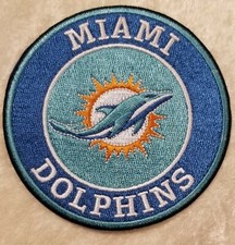 Miami Dolphins Round 3.5" Iron/Sew On Embroidered Patch~ Free Tracking!
