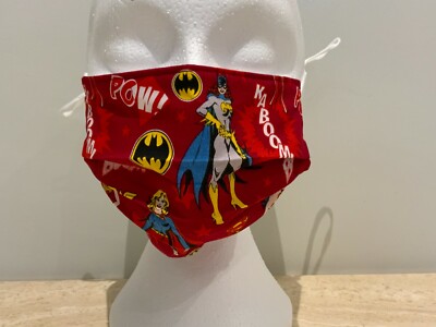 Wonder Woman Super Girl Fledermaus Mädchen Gesichtsmaske verstellbar Ohrschnüre + Nasendraht