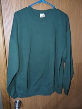 Vintage Jerzees Sweater Pullover Green Blank crewneck Made in USA 2XL XXL