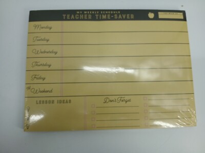 My Weekly Schedule Teacher Time Saver Pad Cardboard Back