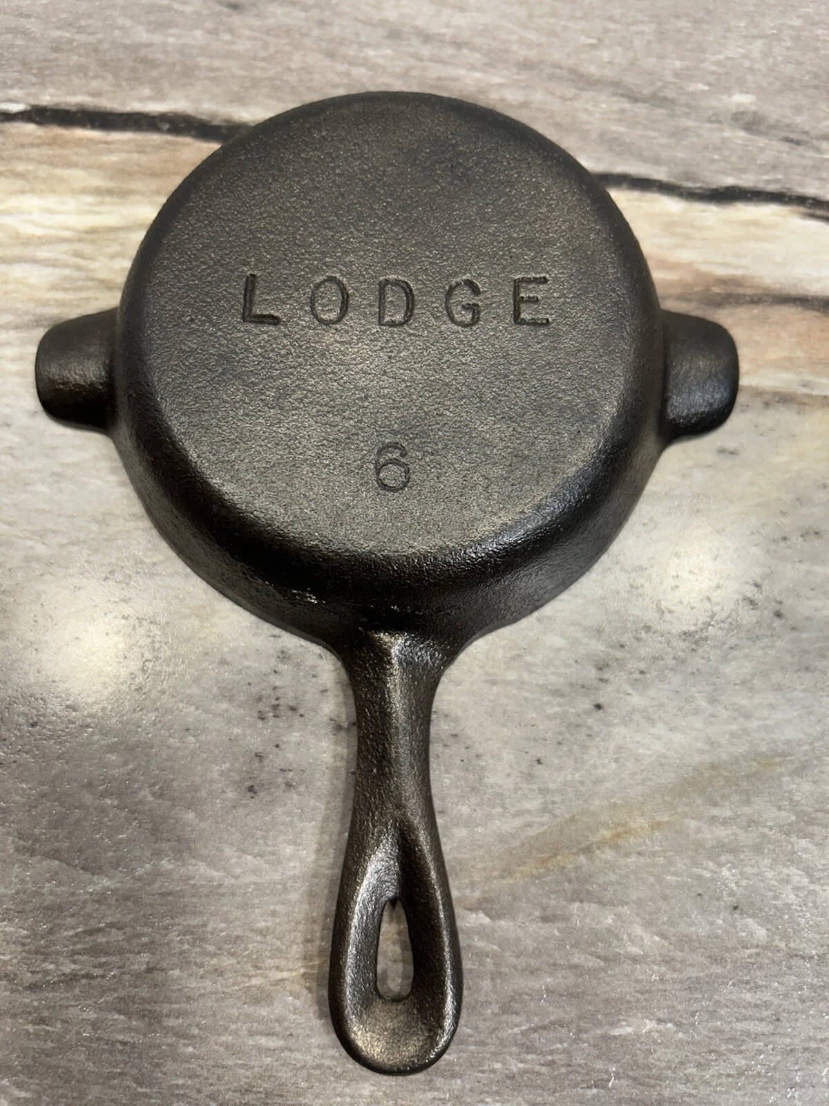 Lodge No. 6, Miniature 3 1/2" Cast Iron Skillet Ashtray