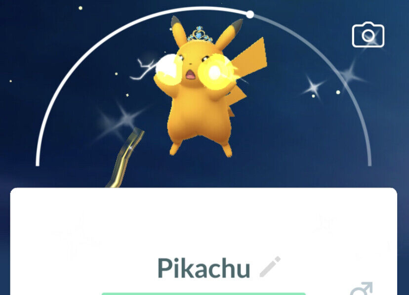 Pokémon Go fest * Shiny Pikachu wearing an amethyst crown *- TRADE