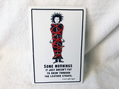   Vintage Emo Philips Ceramic Wall Plaque 5''x7.25''  Some Mornings  Quote