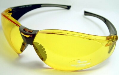  Bertoni Sportbrille Radfahren Motorrad Schutzglas gelb schwarze Stäbe