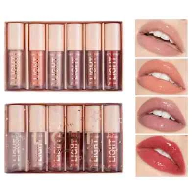 HANDAIYAN 6-teiliges Set Farben Lippenglanz Wasserdicht Langlebig Feuchtigkeitsspendend Lippenstift Make-up