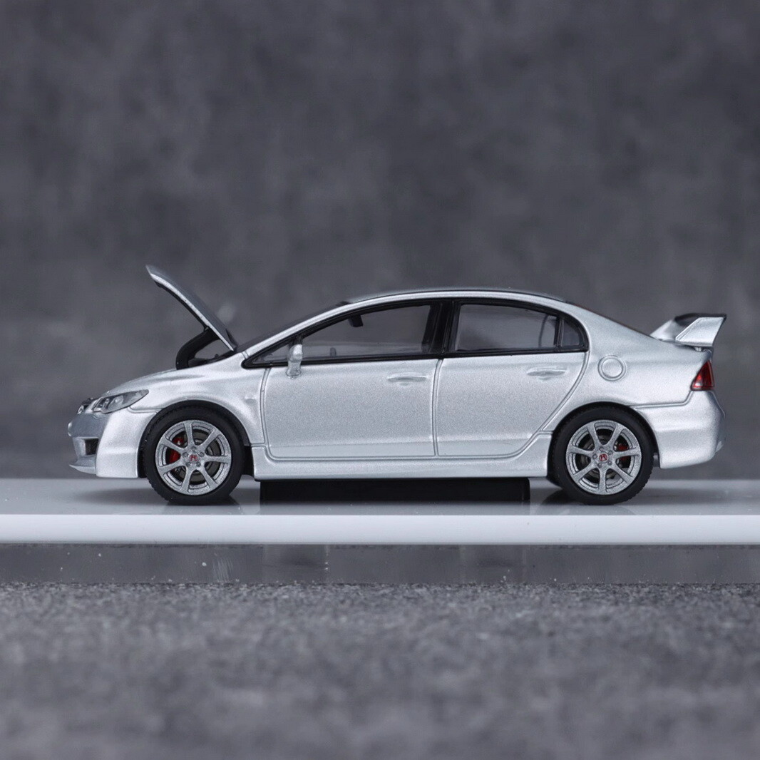 MH 1/64 Scale Honda Civic Type R FD2 Silver Diecast Car Model Toy