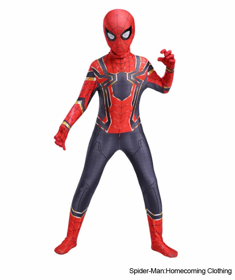 Superhero Spiderman Cosplay Costume Bodysuit Jumpsuit For Kids Holiday Party - Image 3 of 4