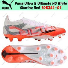 Puma Ultra 5 Ultimate HG White Glowing Red 108341-01 Men's Size