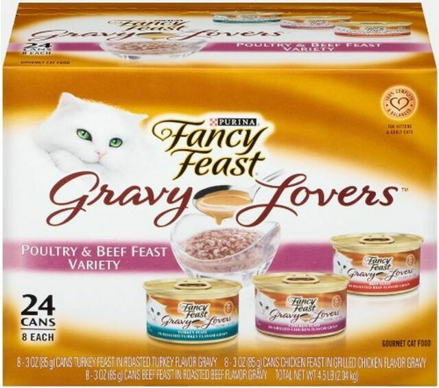 fancy feast gravy in the middle
