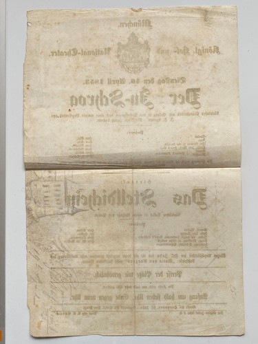 Hof-Theater in München - der In-Schroa - seltener original Flyer um 1853 - Bild 2 von 2