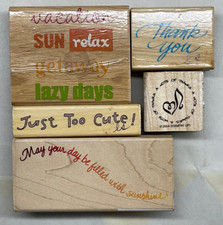 Sentiment Phrases Word Quote Sayings Rubber Stamp LOT of 5 All Occasion New/Used