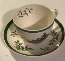Spode England Christmas Tree Porcelain Cup & Saucer Set!!!
