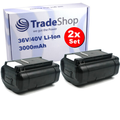 2x Li-ion Akku 36V/40V / 3000mAh für Ryobi 40V Backpack Blower, 500 CFM Jet Fan