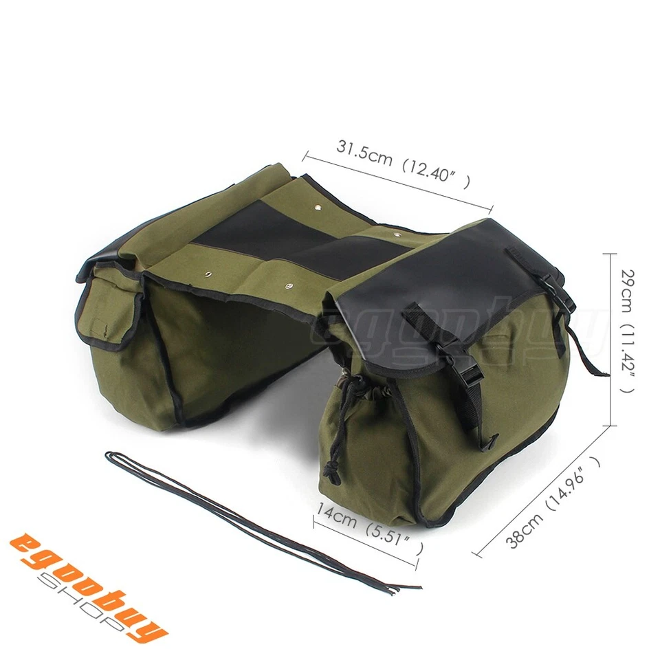 Universal Waterproof Canvas 35-40L Saddlebag Luggage Bag For Motorcycle Bike - Image 2 of 4