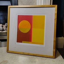RARE Vintage Original IKEA Large Framed Art Print Abstract Sunset Amaina 90’s