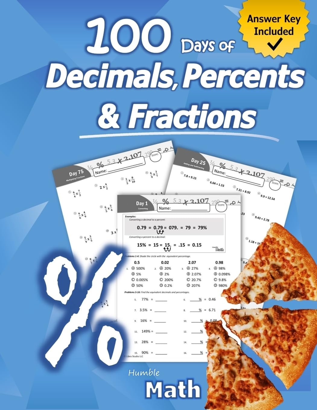 Humble Math - 100 Days of Decimals, Percents & Fractions: Advanced Practice Pro - Image 4
