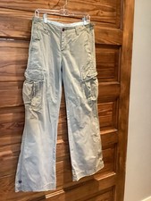 Vintage Ralph Lauren Polo Low Rise Green Wide Leg Cargo Utility Pants Sz 8