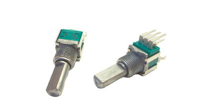 5x ALPS Potentiometer RK09L1240 linear 100kOhm Ø6mm Flachachse m. Mittenrastung