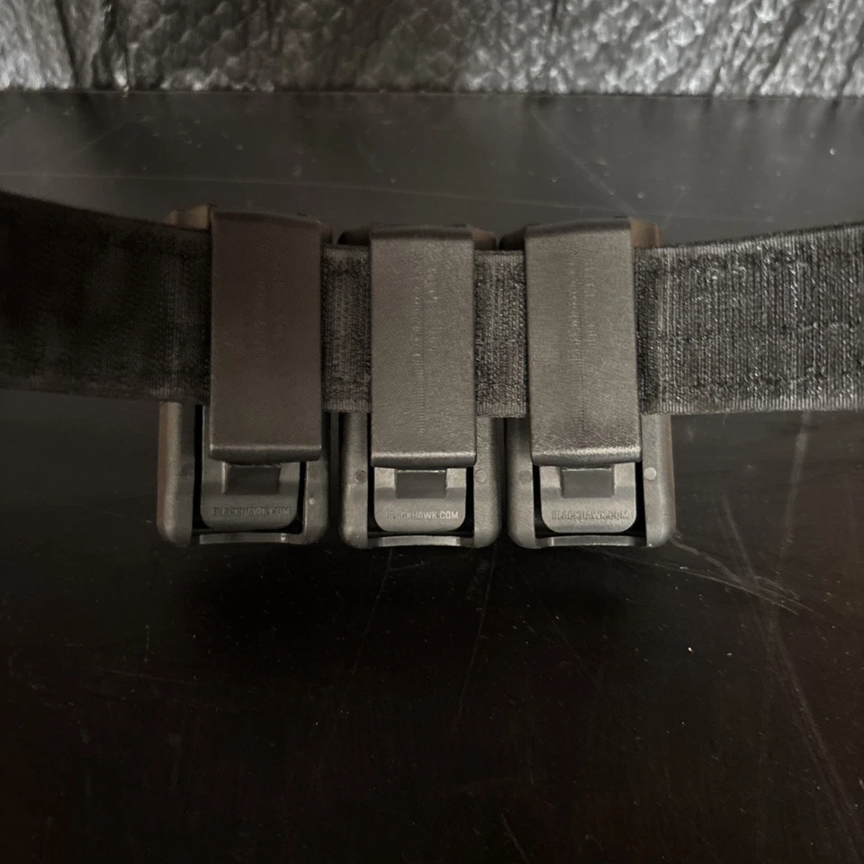 3) Blackhawk Single Stack 9mm/.40 Mag Holders W/ 2 Belts - Image 4 of 4