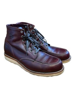 Chippewa Red Leather 6'' Moc Toe Wedge Work Boots Mens 12 E Wide