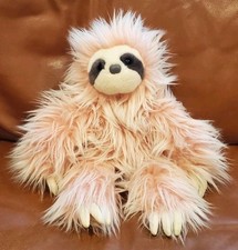 14 Inch Aurora Purely Luxe Fuzzy Pink Sloth Stuffed Animal Plush Toy With Claws