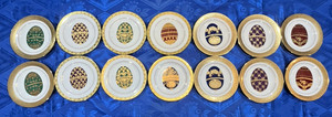 NEW 14 SET MUIRFIERLD SALAD PLATES 8.5” 9408-6, 9136 MAGNIFICENCE-8 FABERGE EGG