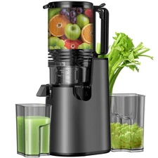 Juicer 5.4" Large Chute, 350W Cold Press Masticating Juicer Machine Easy Clean