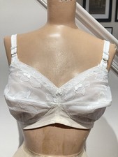 VTG 60s FORMFIT ROGERS POINTY BULLET FLORAL LACE SHEER BRA - 36B NOS NWT