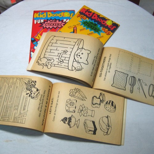 KID DOODLES Fun Pads set Volumes 1-4 lot Patti Boyd art 1991 mazes & games - Picture 3 of 4