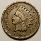 1906 Indian Head Cent F - VF  "Actual Coin Pictured - Not Cleaned "