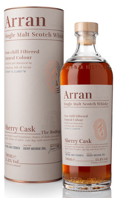(75,95 /l) The Arran Sherry Cask Single Malt Scotch Whisky 55,8% 0,7l Flasche