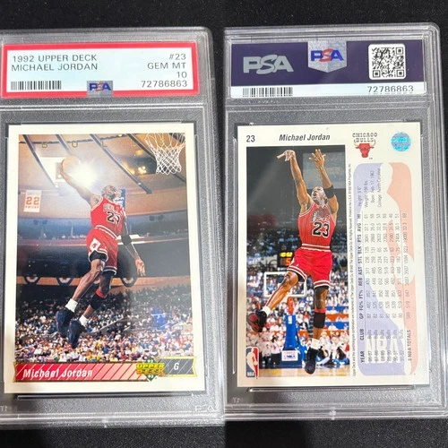 1992-93 Upper Deck - Michael Jordan Card #23 Chicago Bulls Jersey Match PSA 10