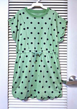 sage polka dot scalloped trim dress M urban outfitters earrings