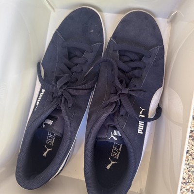 Puma Suede Classic Mens Blue Suede Soft Phone Sneakers Shoes 13 needs cleaning