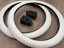 PAIR of 20" BMX Bicycle COMP3 WHITE MX3 Tires  Tubes Set 20X1.75