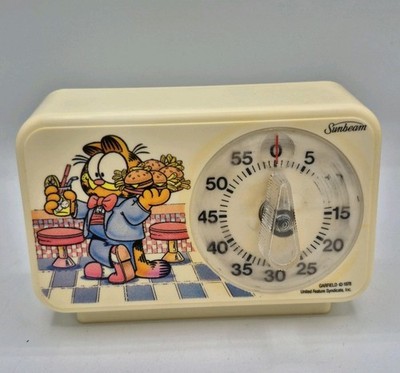 Vintage 1978 Sunbeam Garfield The Kitty Cat 60 Minute Kitchen Timer Works READ