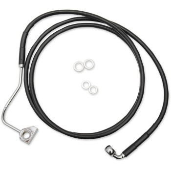 #ad Drag Specialties 1741 4508 Extended Length Black Vinyl Brake Line Kit 8quot; $87.67