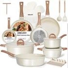 Pots and Pans Set Non Stick Ceramic Cookware Set 22-Piece Nonstick Kitchen
