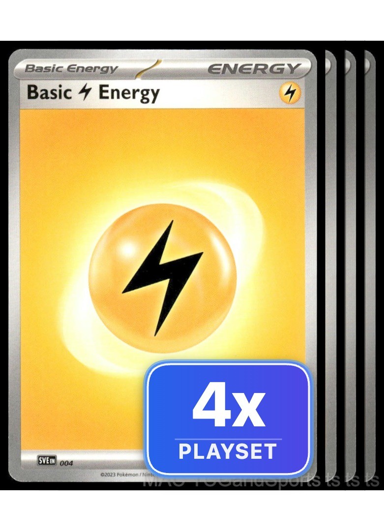 Playset of 4 Basic Lightning Energy 004 Scarlet & Violet Energies Pokemon TCG NM