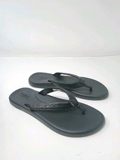 NEW Flojos Campbell Flip Flop Thong Sandals Women's 9 Black Scroll