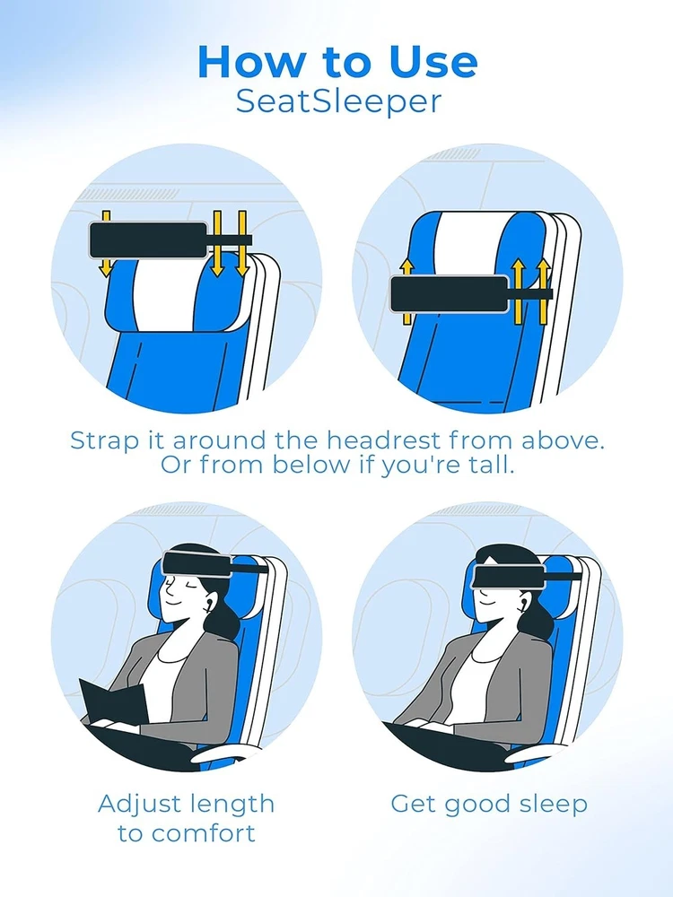 Adjustable Travel Neck Pillow with Straps for Airplane Comfort