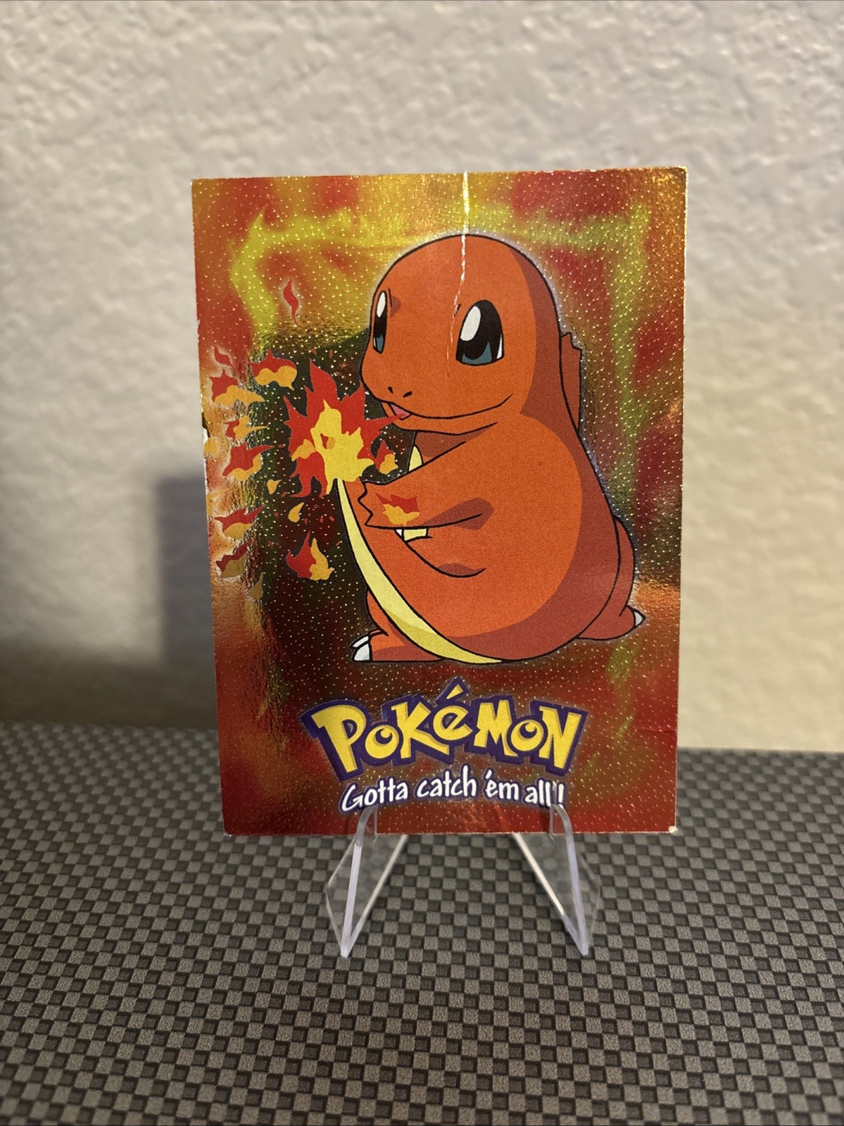 Pokemon Card - Vintage 1999 Holo Foil Topps Charmander Black Logo E4 of 12 #04