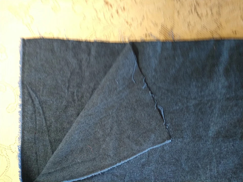 REMNANT Blue Herringbone Design Cotton Flannel Fabric 16" Long x 46" Wide PLUS - Image 4 of 4