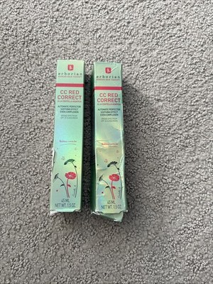 2x Erborian Korean Skin Therapy CC Red Correct Centella SPF 25  1.5 oz/45 ml