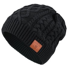 Black Acrylic Bluetooth Beanie Hat Tech Gifts Men Women Wireless Stocking