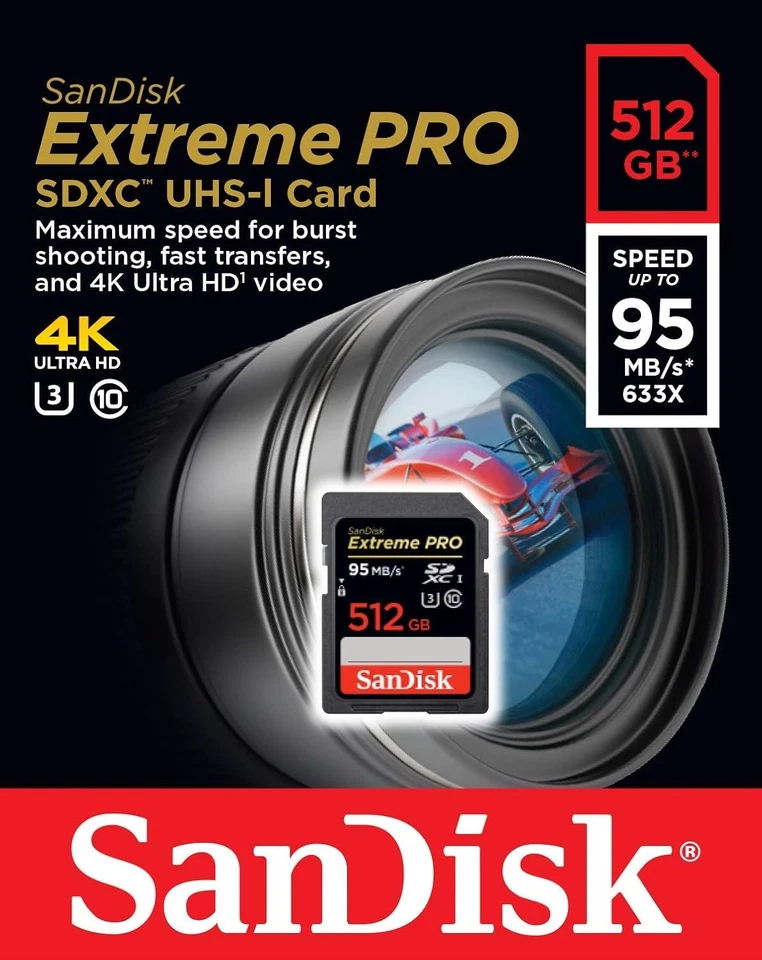 SanDisk Extreme PRO 256GB 512GB 1TB SDXC UHS-I U3 4K V30 Camera Card -Brand New - Image 3 of 4