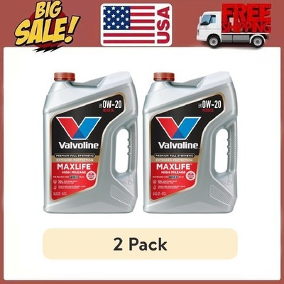 2 Pack Valvoline MaxLife 0W-20 Full Synthetic High Mileage Motor Oil 5Qt