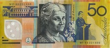 First Australian $50 Polymer Banknote 1995 R516a, Scarce, VF, Good Cond, 1 only